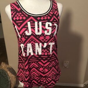 Vs pink Pink and Black Graphic Tank Top